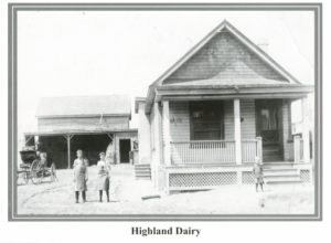 The Highland Dairy was located on the west side of Runnymede Road just south of DeForest Road. We are fortunate to have one of their embossed milk bottles in our Archives with the inscription "Highland Dairy - Swansea".